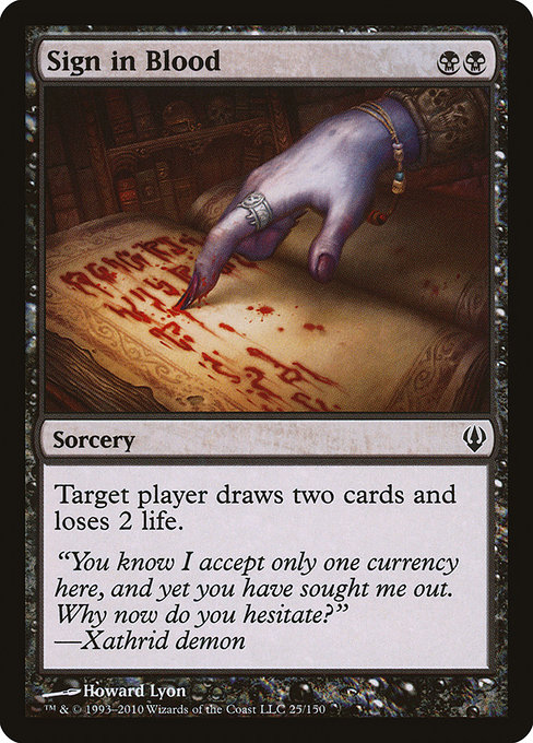 Sign in Blood - Archenemy Common Card
