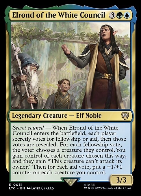 Elrond of the White Council - Tales of Middle-earth Commander Rare Card