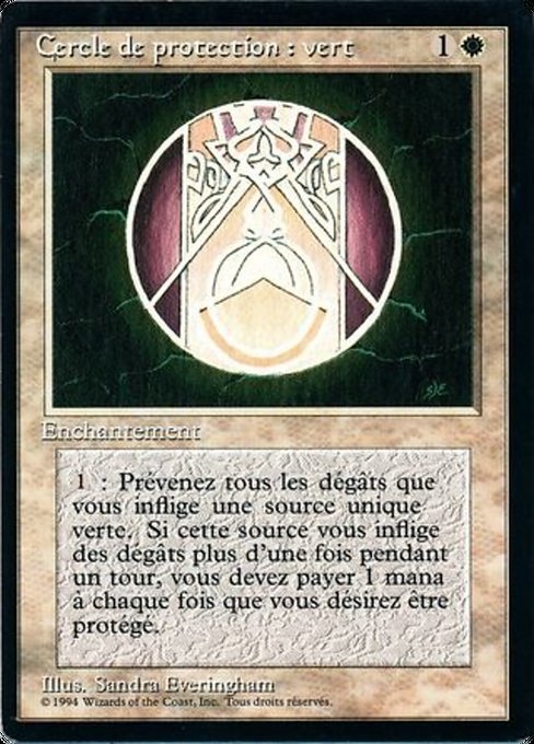 Circle of Protection: Green - Foreign Black Border Common Card