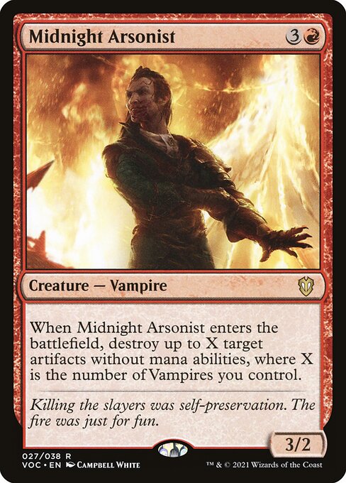 Midnight Arsonist - Crimson Vow Commander Rare Card