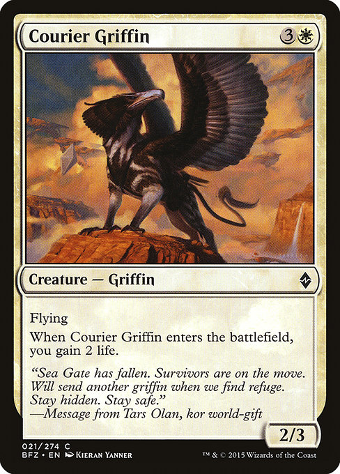 Courier Griffin - Battle for Zendikar Common Card