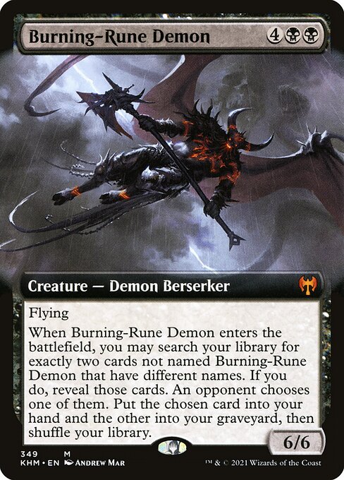 Burning-Rune Demon - Kaldheim Mythic Card