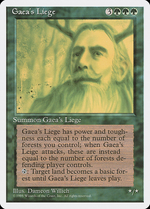 Gaea's Liege - Fourth Edition Rare Card