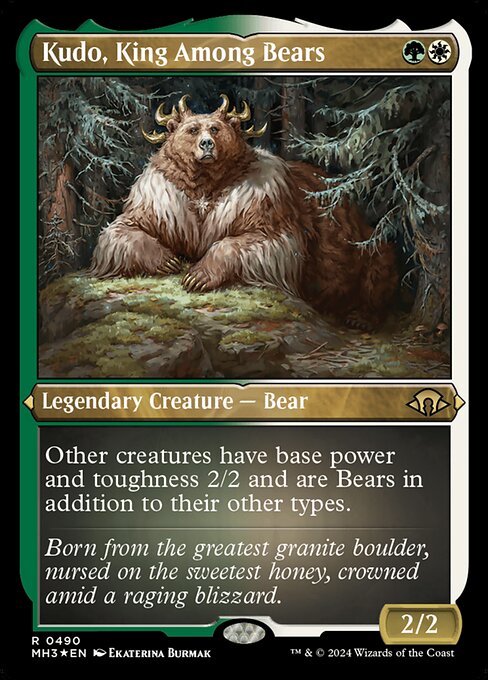Kudo, King Among Bears - Modern Horizons 3 Rare Card
