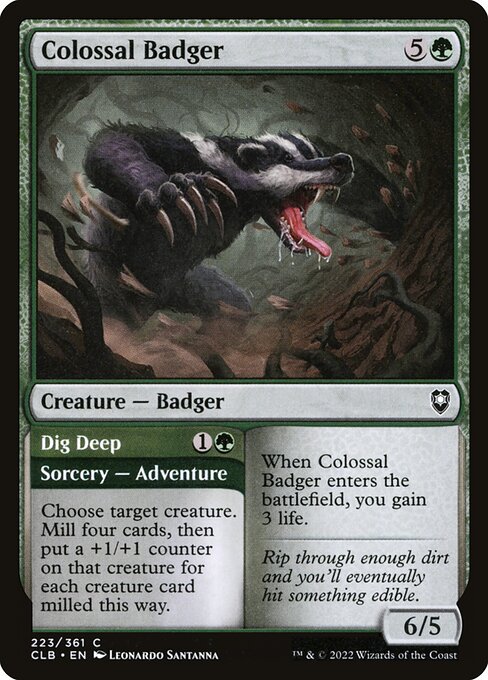 Colossal Badger // Dig Deep - Commander Legends: Battle for Baldur's Gate Common Card