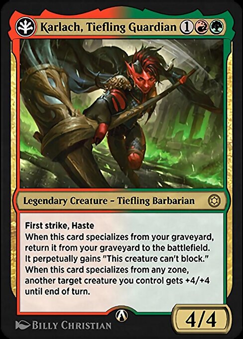 Karlach, Tiefling Guardian - Alchemy Horizons: Baldur's Gate Rare Card