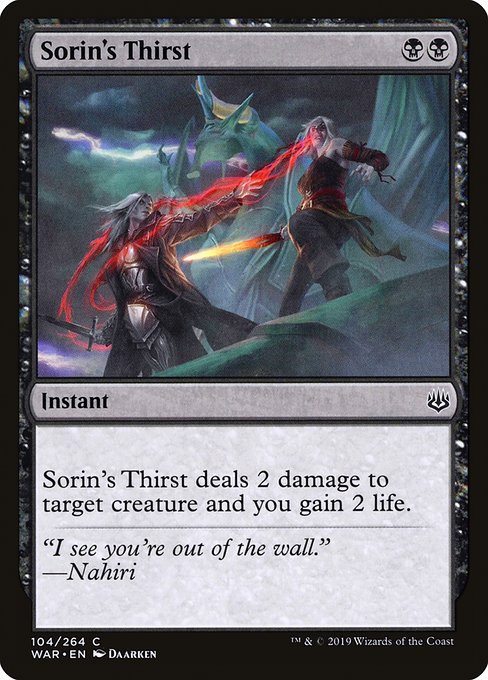 Sorin's Thirst - War of the Spark Common Card