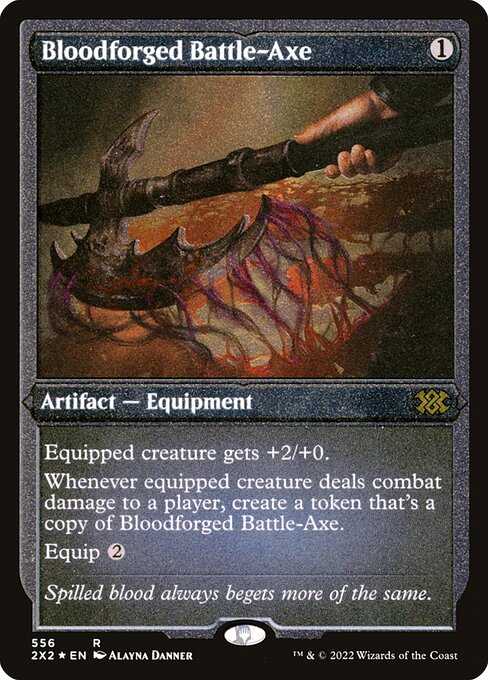 Bloodforged Battle-Axe - Double Masters 2022 Rare Card