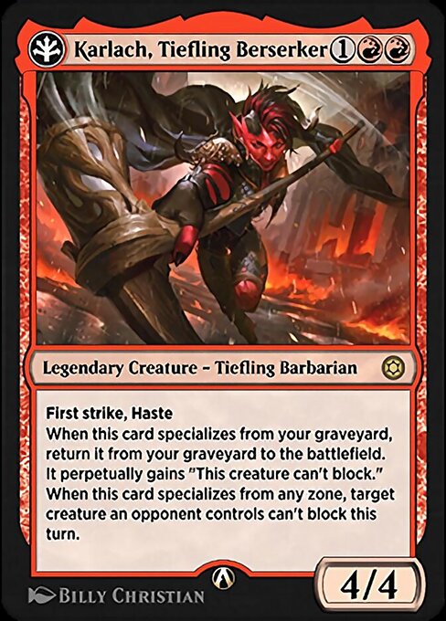 Karlach, Tiefling Berserker - Alchemy Horizons: Baldur's Gate Rare Card