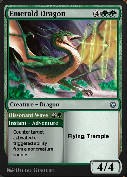 Emerald Dragon // Dissonant Wave - Alchemy Horizons: Baldur's Gate Uncommon Card