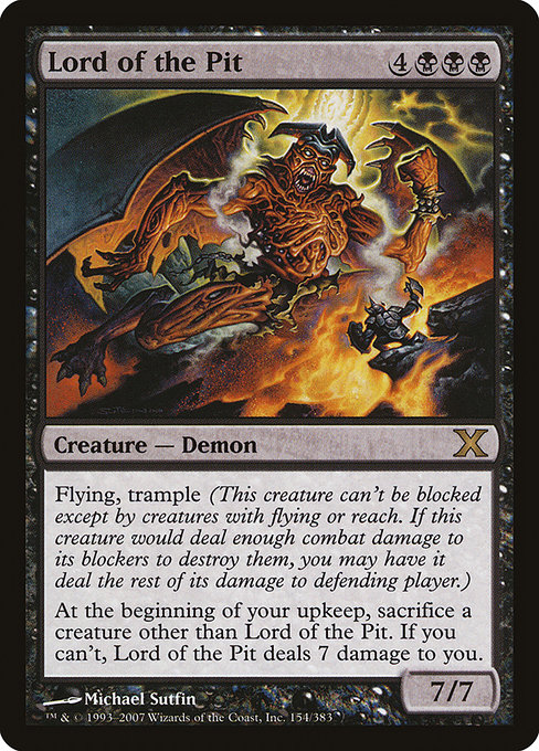 Lord of the Pit - Tenth Edition Rare Card