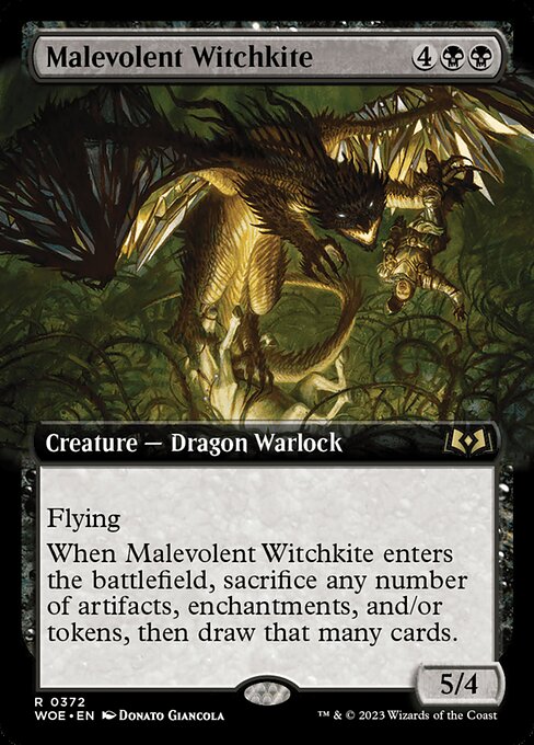 Malevolent Witchkite - Wilds of Eldraine Rare Card