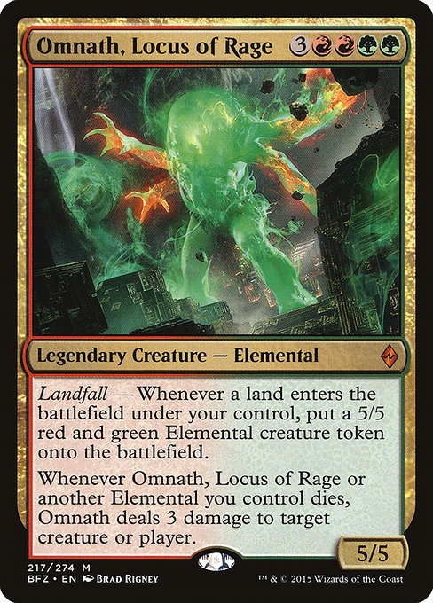 Omnath, Locus of Rage - Battle for Zendikar Mythic Card