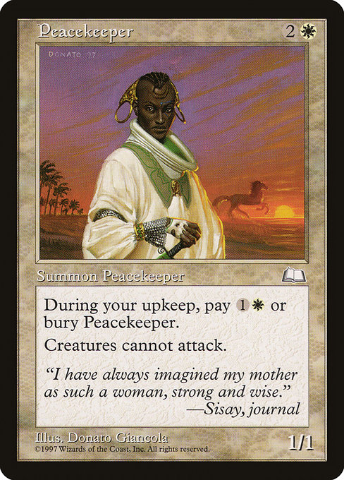 Peacekeeper - Weatherlight Rare Card