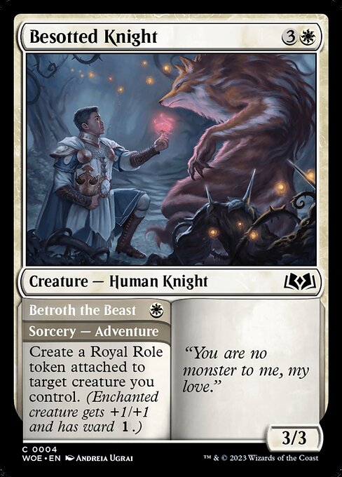 Besotted Knight // Betroth the Beast - Wilds of Eldraine Common Card