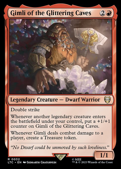 Gimli of the Glittering Caves - Tales of Middle-earth Commander Rare Card