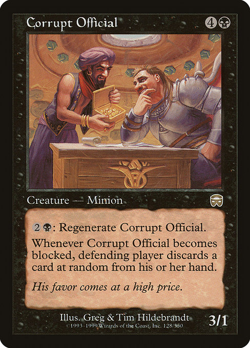 Corrupt Official - Mercadian Masques Rare Card