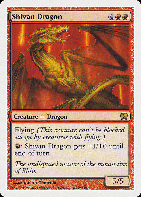 Shivan Dragon - Ninth Edition Rare Card