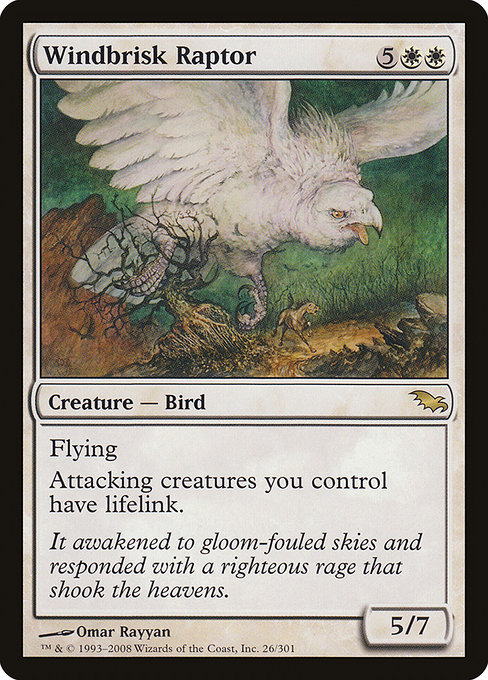 Windbrisk Raptor - Shadowmoor Rare Card