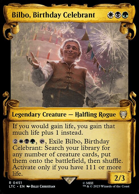 Bilbo, Birthday Celebrant - Tales of Middle-earth Commander Rare Card