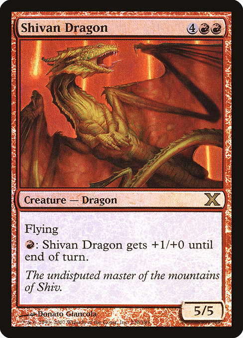 Shivan Dragon - Tenth Edition Rare Card