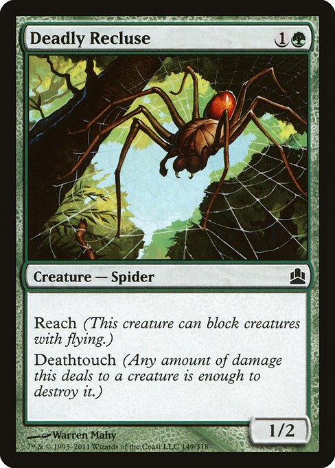Deadly Recluse - Commander 2011 Common Card