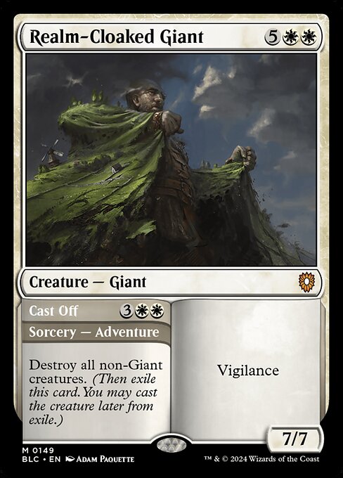 Realm-Cloaked Giant // Cast Off - Bloomburrow Commander Mythic Card