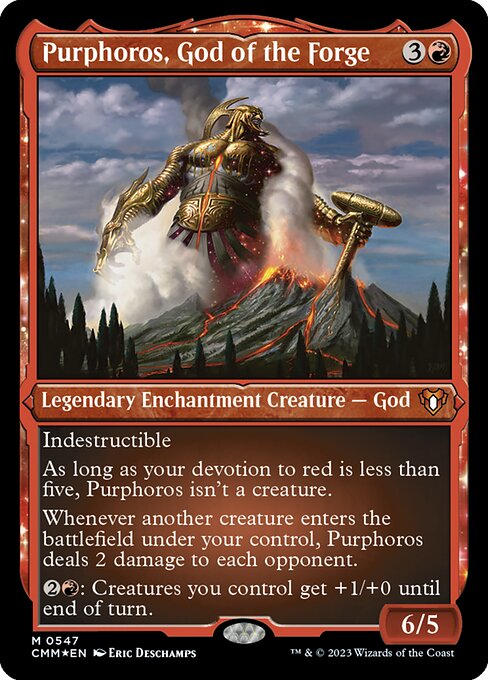 Purphoros, God of the Forge - Commander Masters Mythic Card