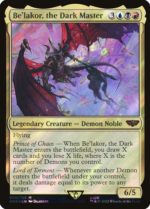 Be'lakor, the Dark Master - Warhammer 40,000 Commander Mythic Card