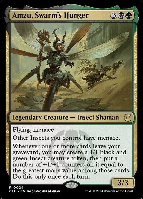 Amzu, Swarm's Hunger - Ravnica: Clue Edition Rare Card