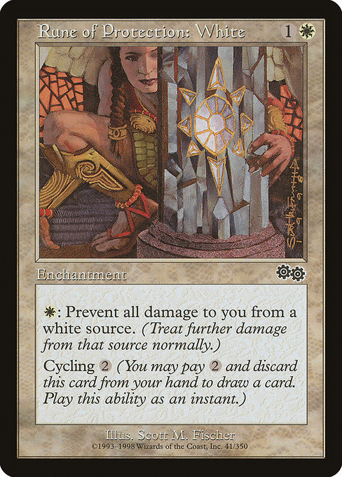 Rune of Protection: White - Urza's Saga Common Card