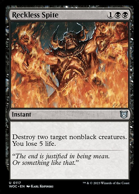 Reckless Spite - Wilds of Eldraine Commander Uncommon Card