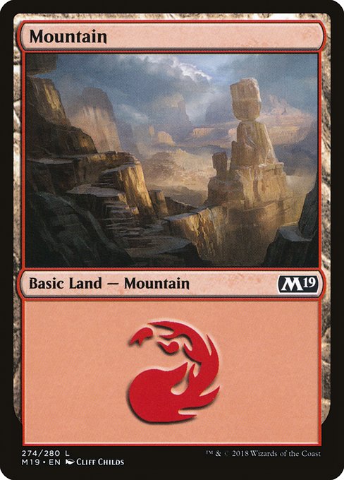 Mountain - Core Set 2019 Common Card