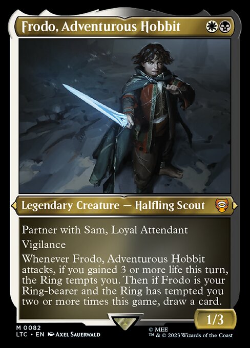 Frodo, Adventurous Hobbit - Tales of Middle-earth Commander Mythic Card