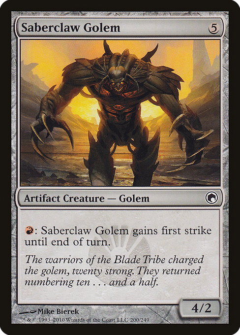 Saberclaw Golem - Scars of Mirrodin Common Card