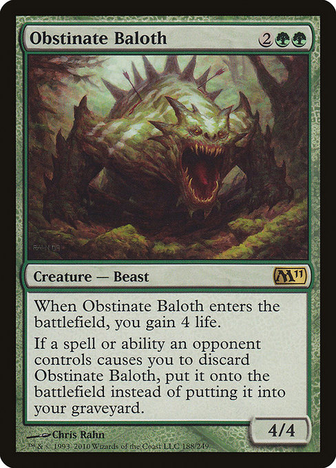 Obstinate Baloth - Magic 2011 Rare Card