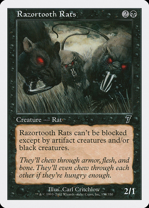 Razortooth Rats - Seventh Edition Common Card