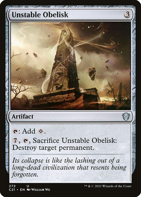 Unstable Obelisk - Commander 2021 Uncommon Card