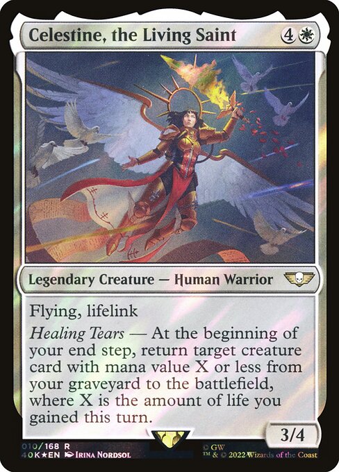 Celestine, the Living Saint - Warhammer 40,000 Commander Rare Card