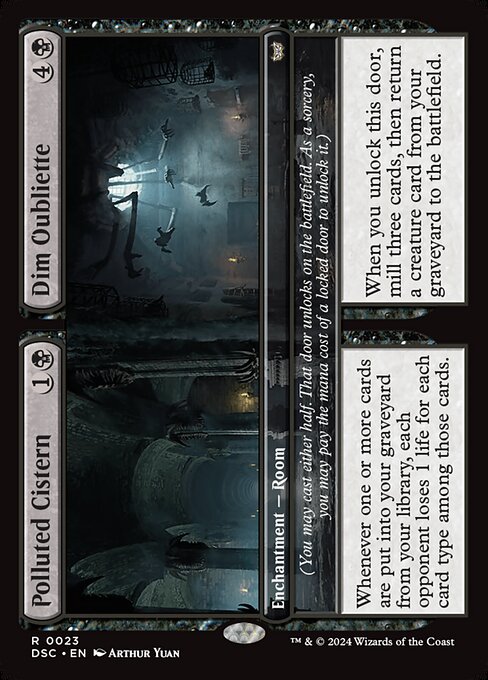 Polluted Cistern // Dim Oubliette - Duskmourn: House of Horror Commander Rare Card