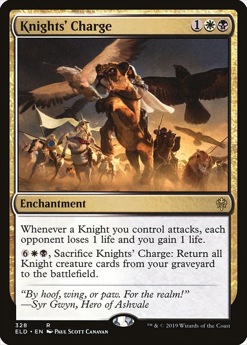 Knights' Charge - Throne of Eldraine Rare Card