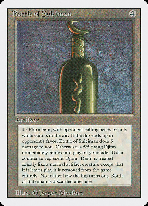 Bottle of Suleiman - Revised Edition Rare Card