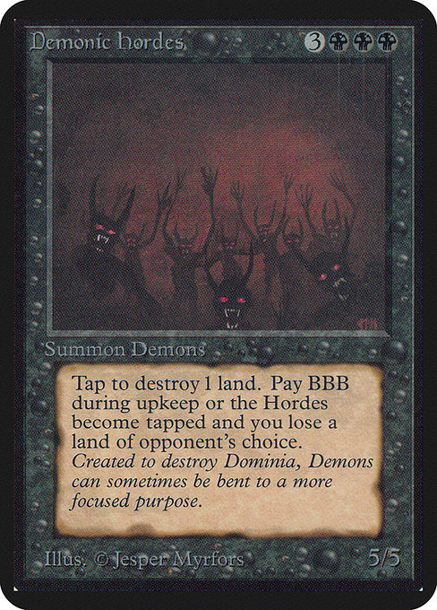 Demonic Hordes - Limited Edition Alpha Rare Card