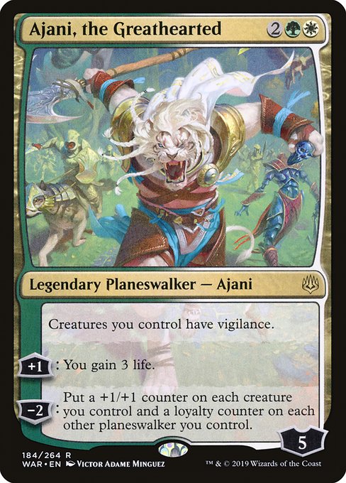 Ajani, the Greathearted - War of the Spark Rare Card