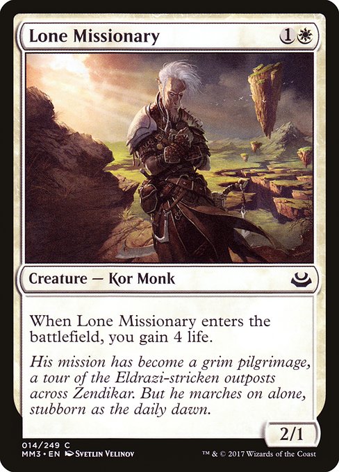 Lone Missionary - Modern Masters 2017 Common Card