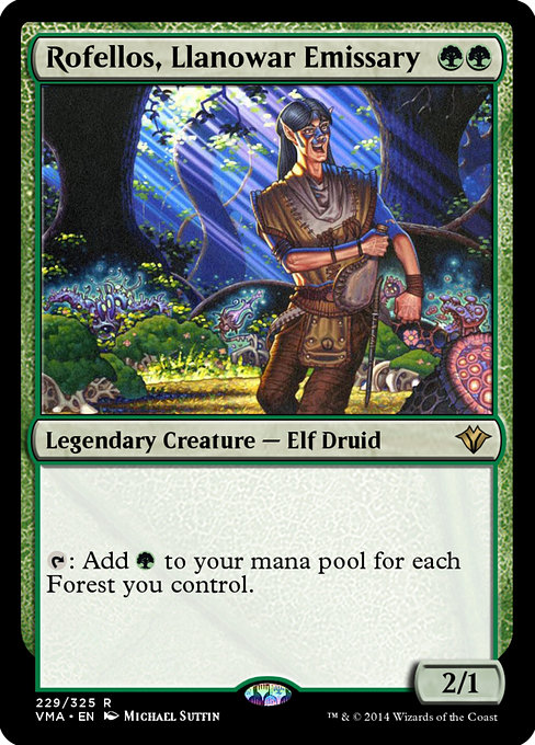 Rofellos, Llanowar Emissary - Vintage Masters Rare Card