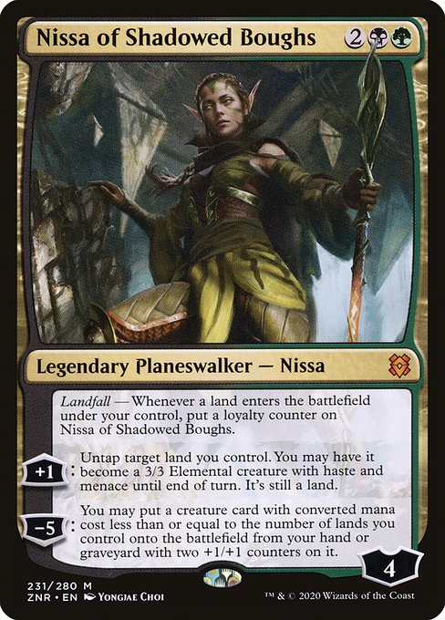 Nissa of Shadowed Boughs - Zendikar Rising Mythic Card