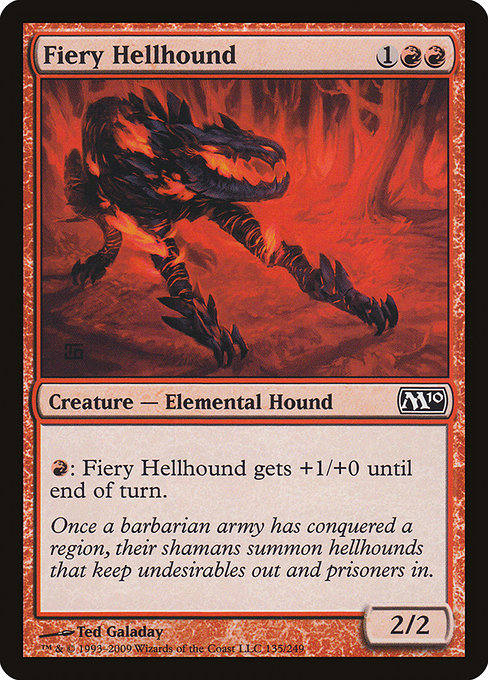 Fiery Hellhound - Magic 2010 Common Card