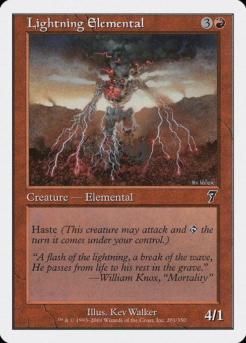 Lightning Elemental - Seventh Edition Common Card