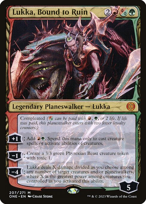 Lukka, Bound to Ruin - Phyrexia: All Will Be One Mythic Card